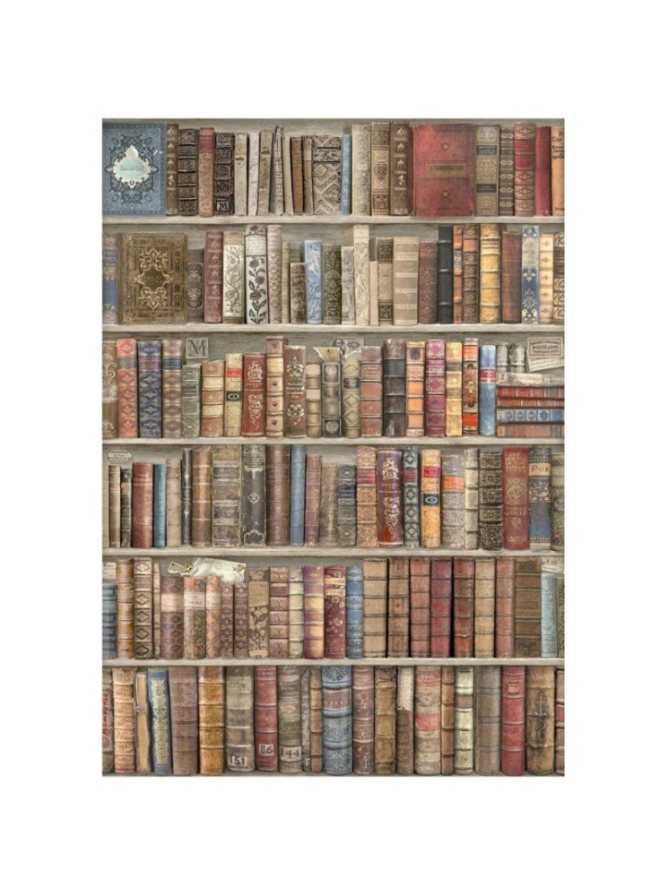 Bookcase - Collection "Vintage Library" - Feuille de riz -  Stamperia