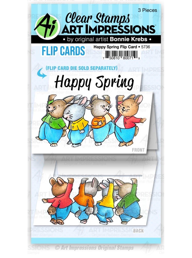 Happy Spring Flip Card - Tampons clear - Art Impressions