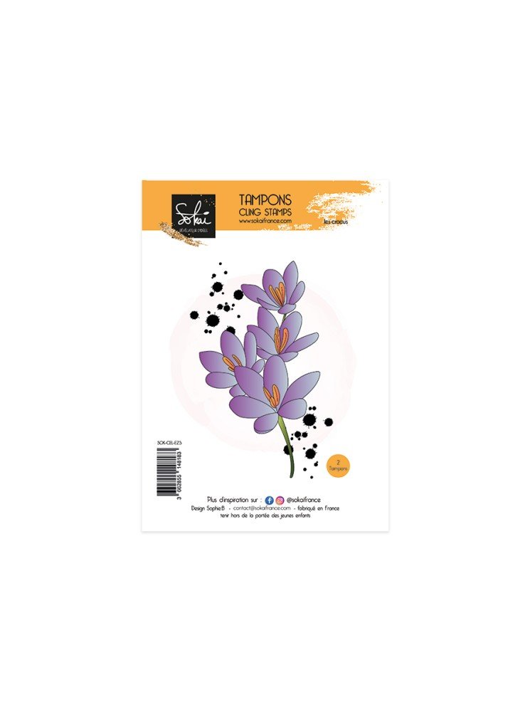 Les crocus - Collection "So' Celebrate" - Tampon cling - Sokai