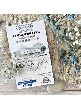 Tampon clear - Textes voyage - Collection "Globe-Trotter" - Chou & Flowers