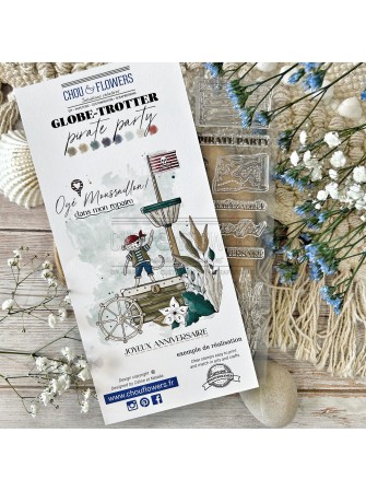Tampon clear - Pirate party - Collection "Globe-Trotter" - Chou & Flowers