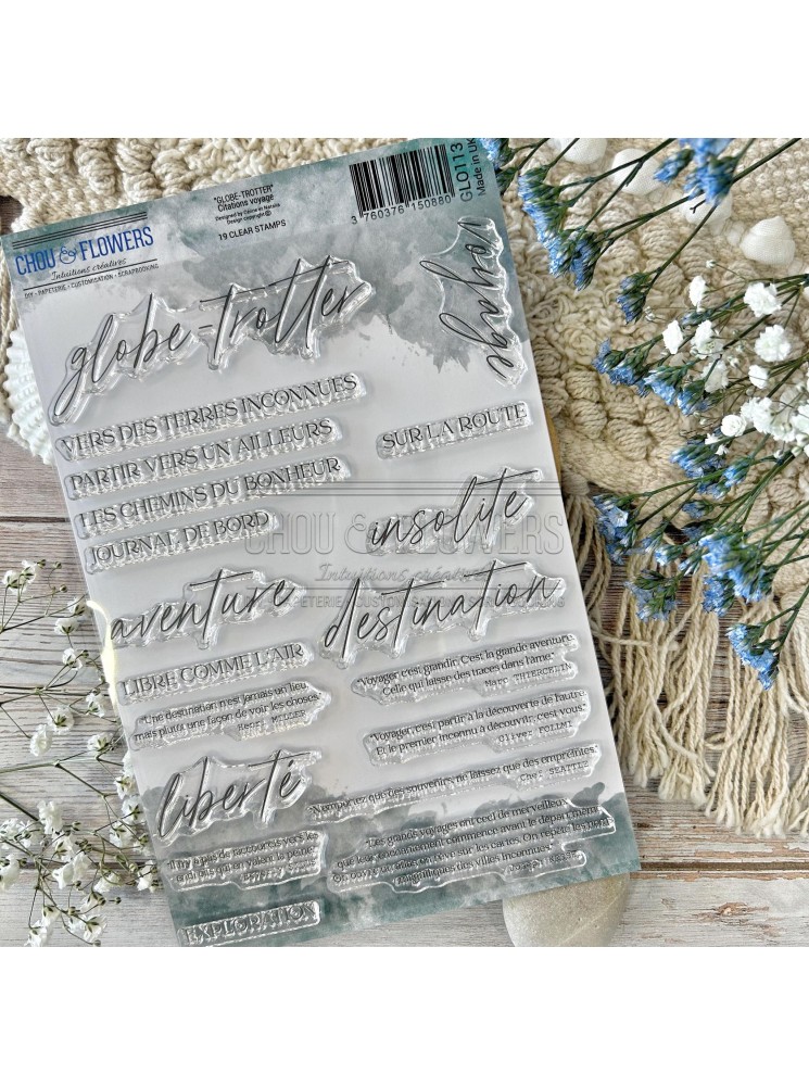 Tampon clear - Citations voyage - Collection "Globe-trotter" - Chou & Flowers