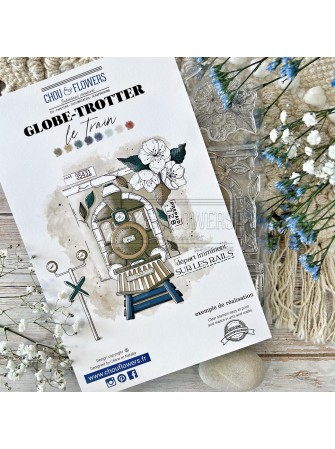 Tampon clear - Le train - Collection "Globe-trotter" - Chou & Flowers