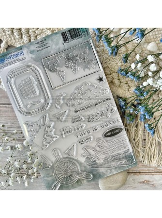 Tampon clear - En avion - Collection "Globe-trotter" - Chou & Flowers