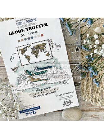 Tampon clear - En avion - Collection "Globe-trotter" - Chou & Flowers