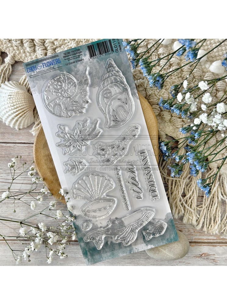 Tampon clear - Maisons coquillages - Collection "Globe-Trotter" - Chou & Flowers