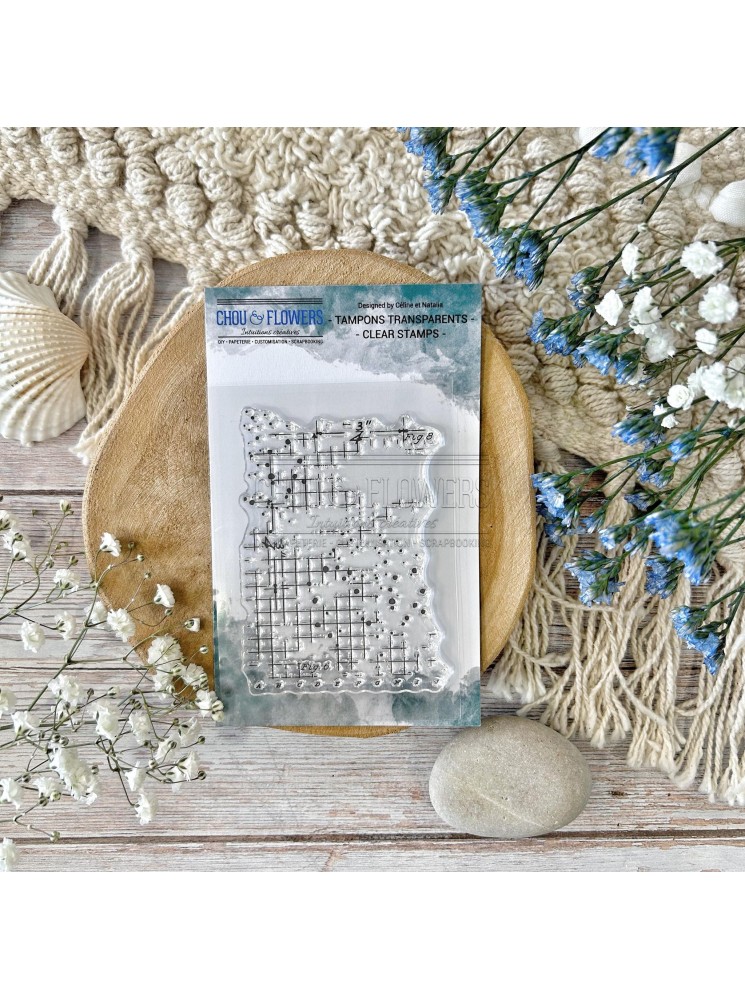 Tampon clear - Fond tâche - Collection "Globe-Trotter" - Chou & Flowers