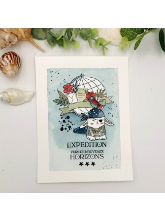 Tampon cling - le globe - Collection "Globe-Trotter" - Chou & Flowers