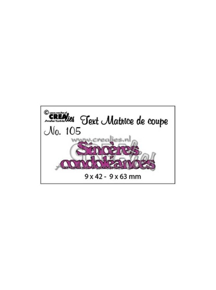 Sincères condoléances - matrice de découpe - Crealies