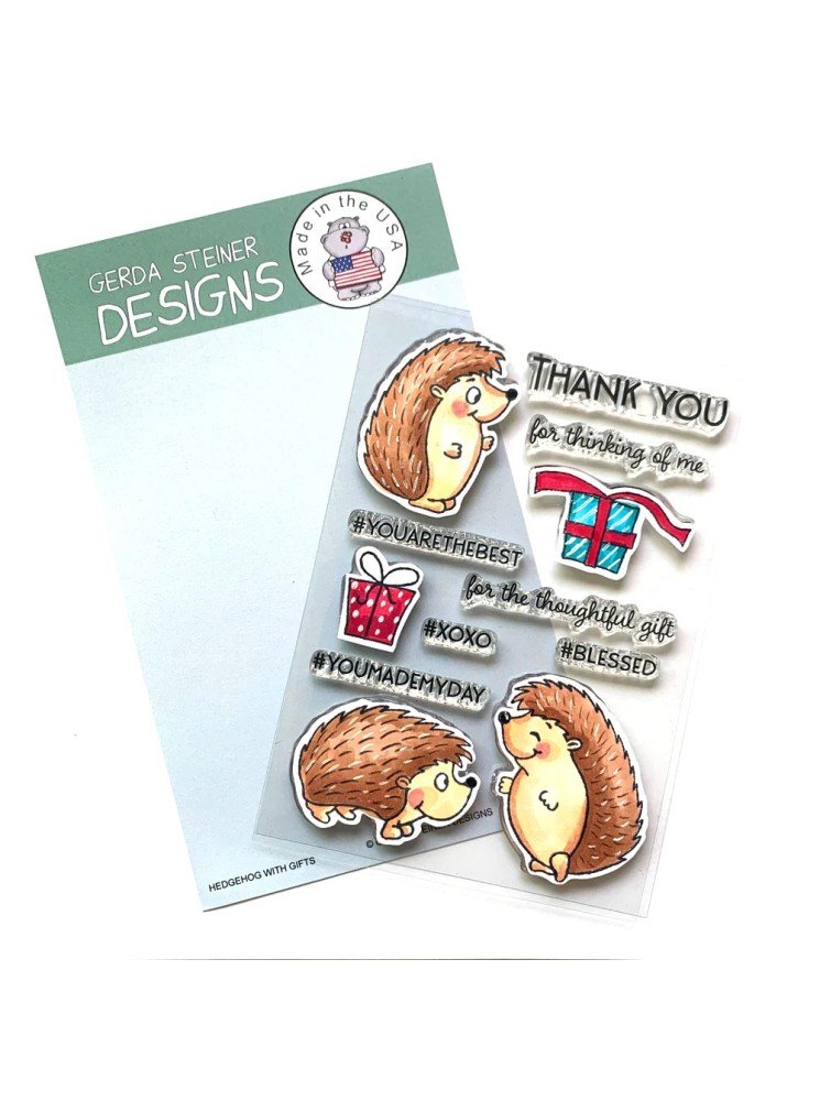 Gerda Steiner - Tampon clear - Hedgehod with Gifts - GSD739 Gerda Steiner - Tampon clear - Hedgehod with Gifts - GSD739