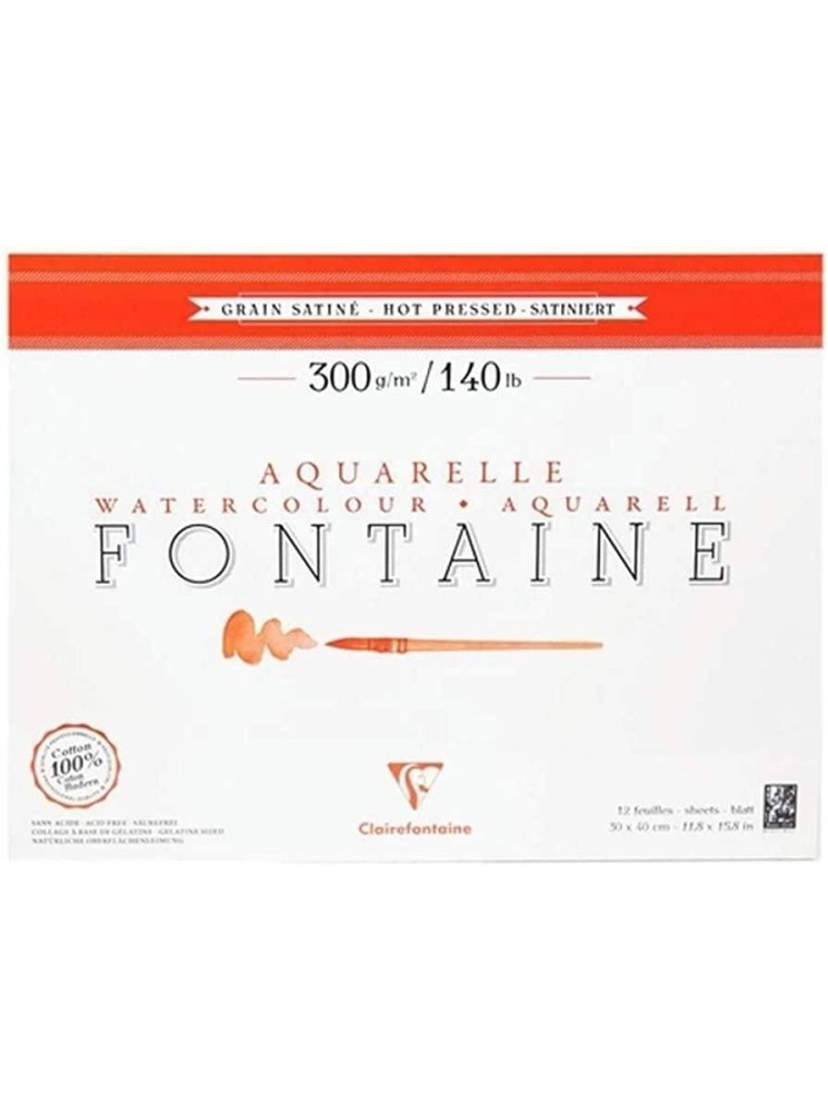 Fontaine - Papier aquarelle 100 % coton A4 - Clairefontaine