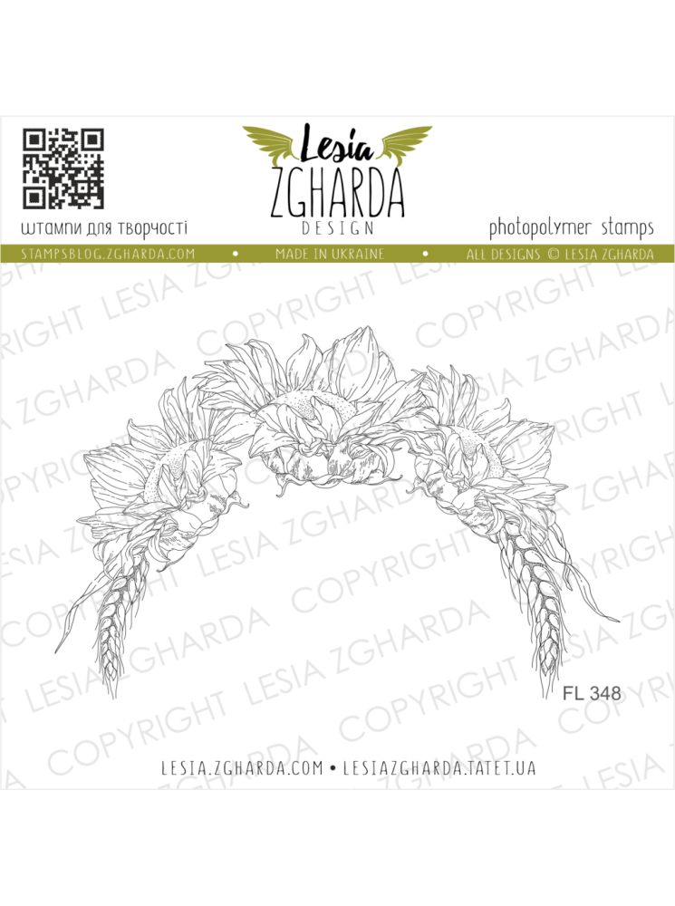 Fleurs avec blé - Tampon clear - Lesia Zgharda