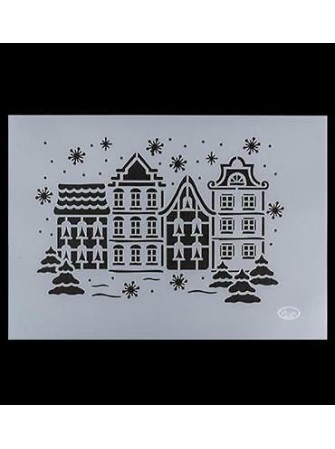 Village de Noël - stencil -...