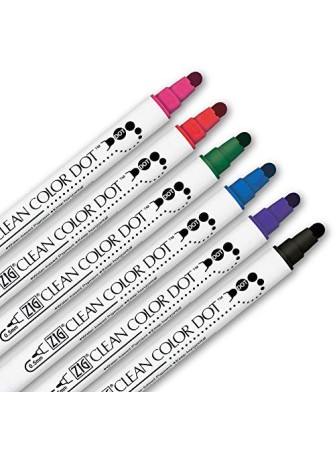 Kit de 6 feutres - Clean Color Dot - Kuretake Zig