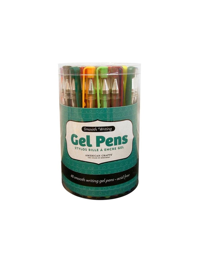 Set de 42 stylos bille à encre gel - couleurs irisées - métalliques et pailletées - American Crafts