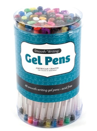 Set de 40 stylos bille à encre gel - couleurs irisées - métalliques et pailletées - American Crafts