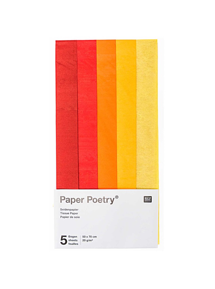Papier de soie Poetry  - Mixte rouge - Rico Design