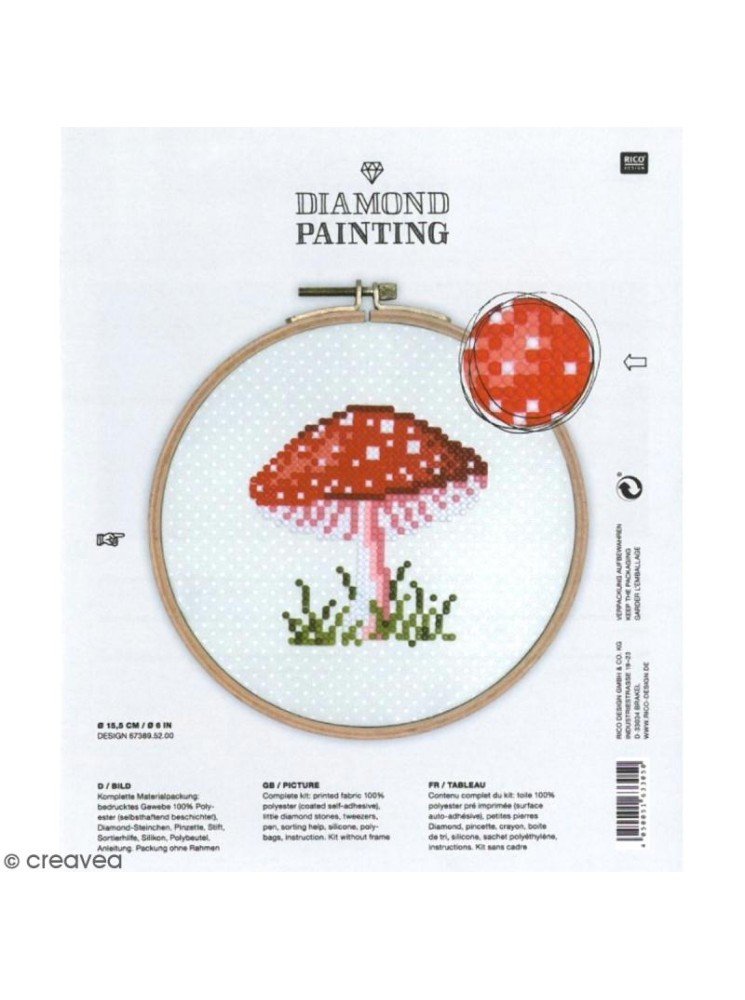 Kit broderie Diamond Painting - Champignon - Rico design