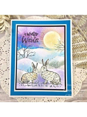 Tampon clear : Moonlit Hares - collection Designer Boutique - Creative Expressions