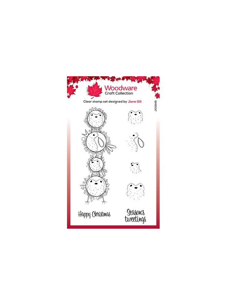 Tampon clear : Bubble Robins Stack - Woodware Craft Collection - Creative Expression