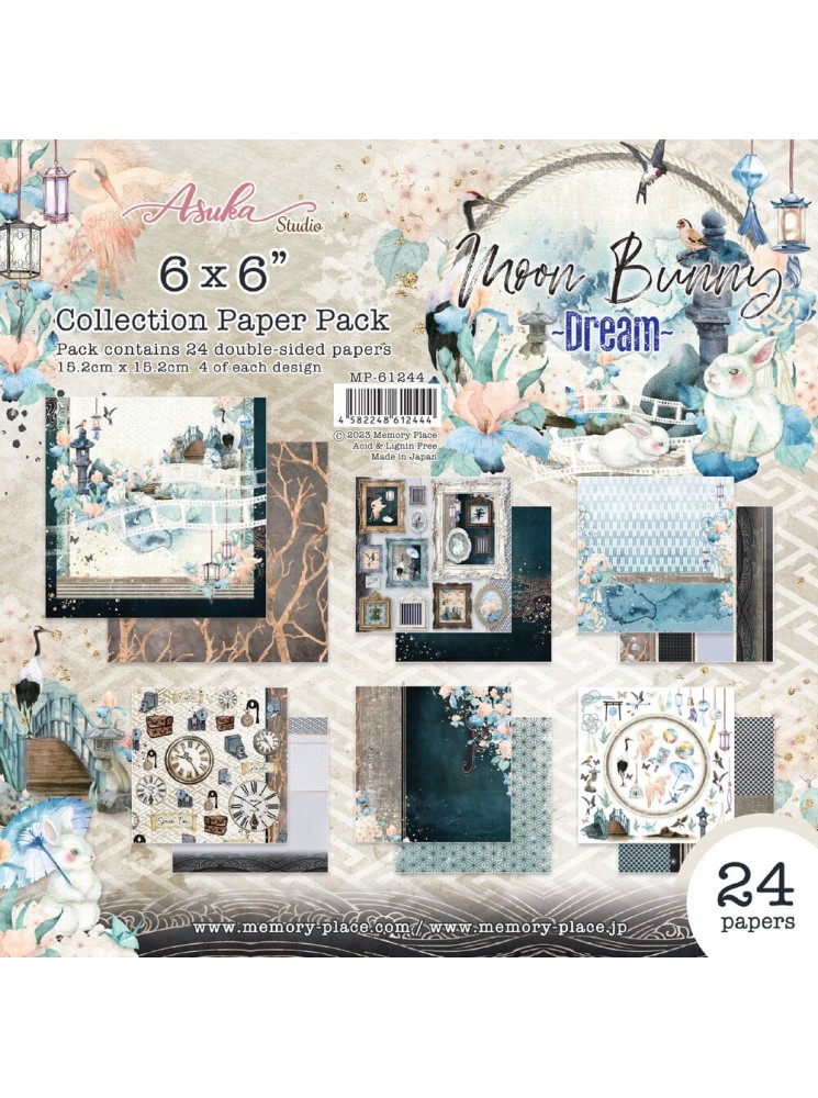 Pack papiers 6 x 6 - Collection "Moon Bunny Dream" - Asuka Studio