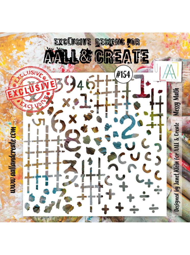 Stencil N°154 - Messy Math - Aall & create
