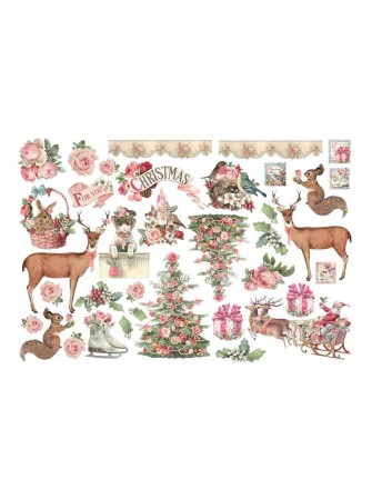 Ephemera - Collection "Pink Christmas" - Stamperia