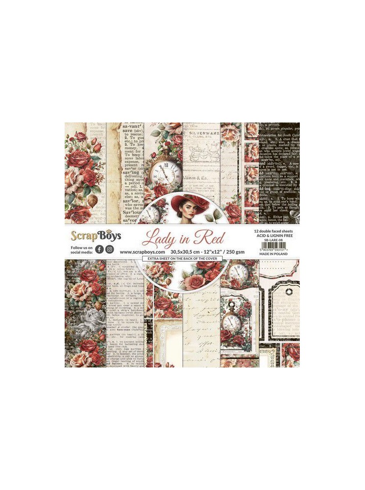 Pack papiers  - Collection "Lady in Red - Scrap Boys