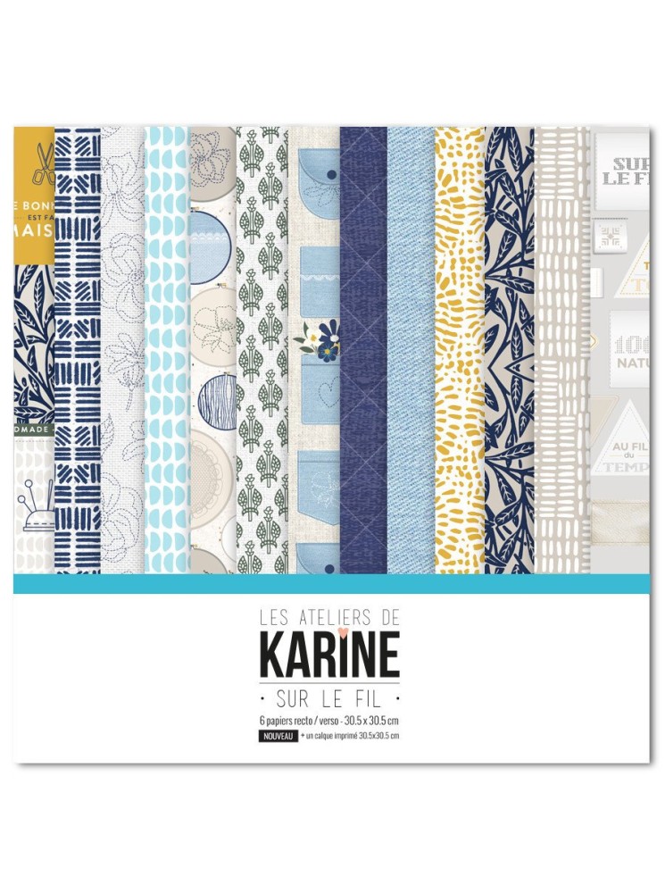Pack papiers - Collection "Sur le Fil" - Les Ateliers de Karine