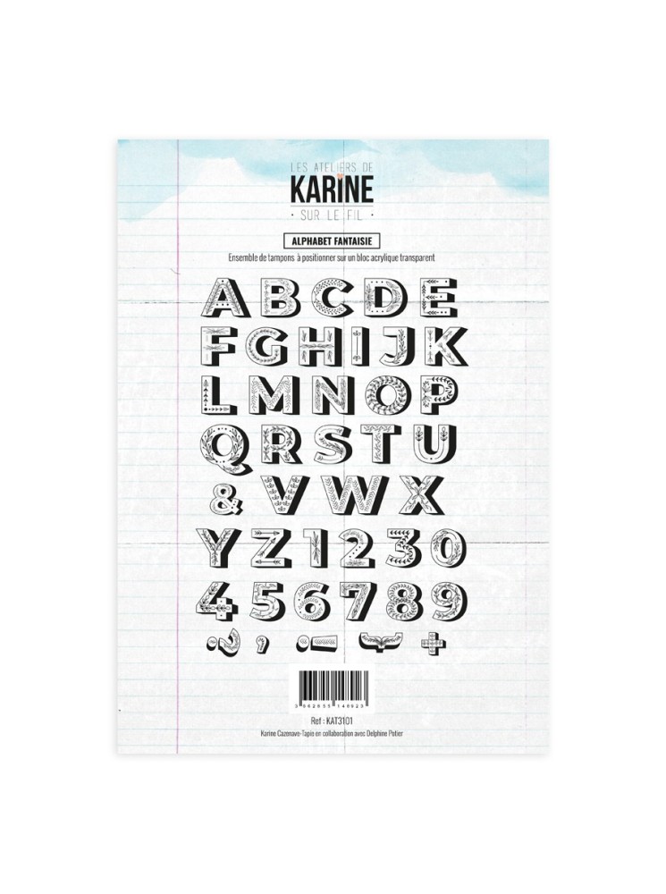 Alphabet Fantaisie - Tampon clear - Collection "Sur le Fil" - Les Ateliers de Karine