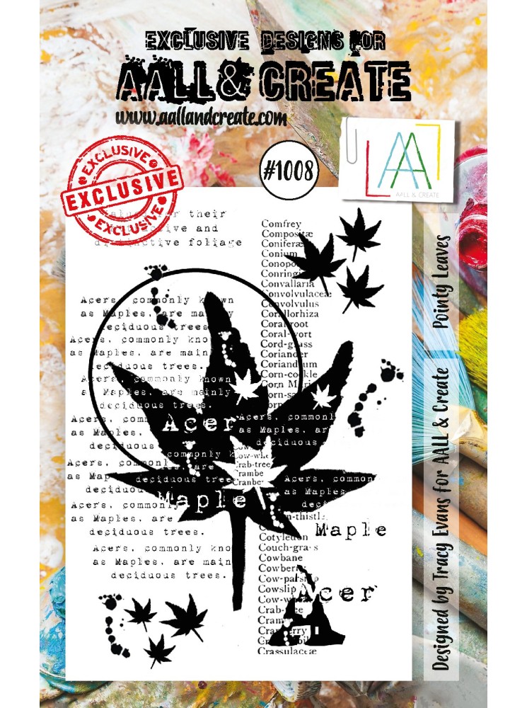 Tampon clear N° 1008 : Pointy Leaves - Collection "Autumn Dreamin" - Aall & create