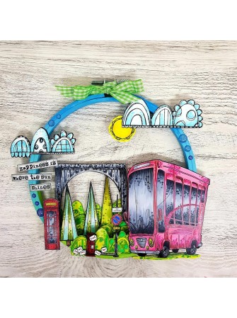 Tampon clear N° 1113 : Bril Stop Bus Pop - Collection "Rush Our" -Aall & create
