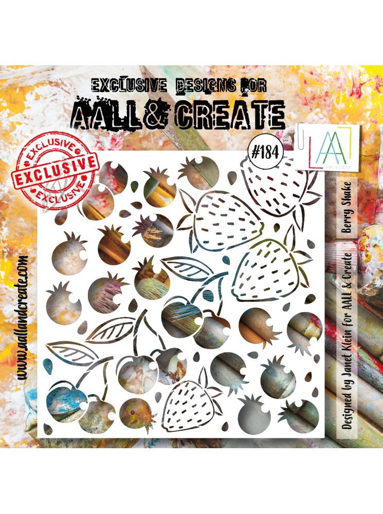 Stencils N°184 - Berry Shake - Collection "On the Farm" - Aall & create