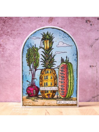 Tampon clear N° 1086 : Pineapple Penthouse- Collection "Fruit Enchanted" -Aall & create