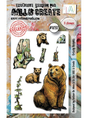 Tampon clear N° 1097 :  Grizzly Heights - Collection "Trip in the Wood" - Aall & create