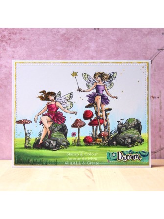 Tampon clear N° 1100 :  Tiptoe Fairydusters - Collection "Trip in the Wood" -Aall & create