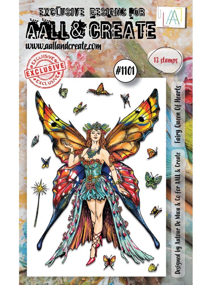 Tampon clear N° 1101 : Fairy Queen Of Hearts - Collection "Trip in the Wood" -Aall & create