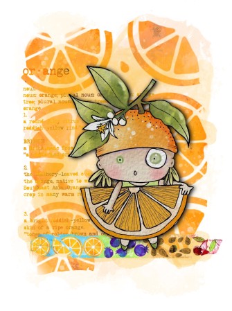 Tampon clear N° 1024 : Orange - Collection "On the Farm" - Aall & create