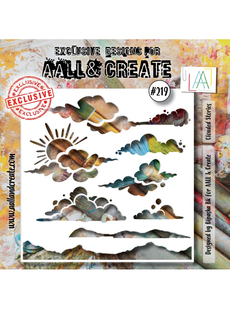 Stencils N°219 - Clouded Stories - Collection "Desert Oasis Delights" - Aall & create