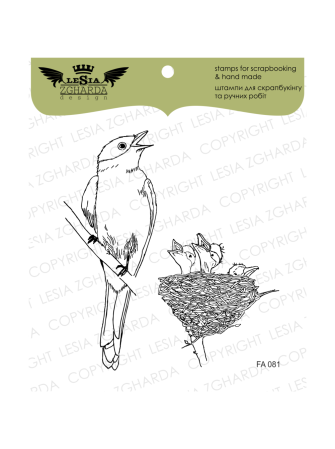 Mère-oiseau avec nid - Tampon clear - Lesia Zgharda