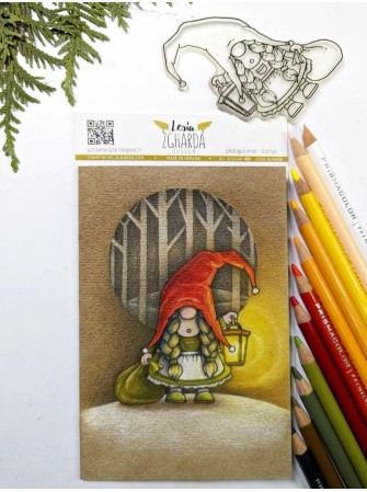 Gnome avec lanterne - Tampon clear - Lesia Zgharda