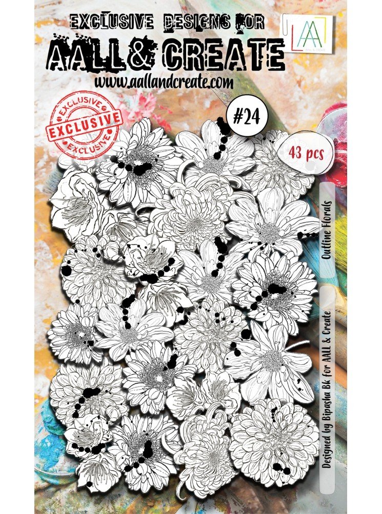 Ephemera - Die Cuts 24 - Outline Florals - Aall & Create