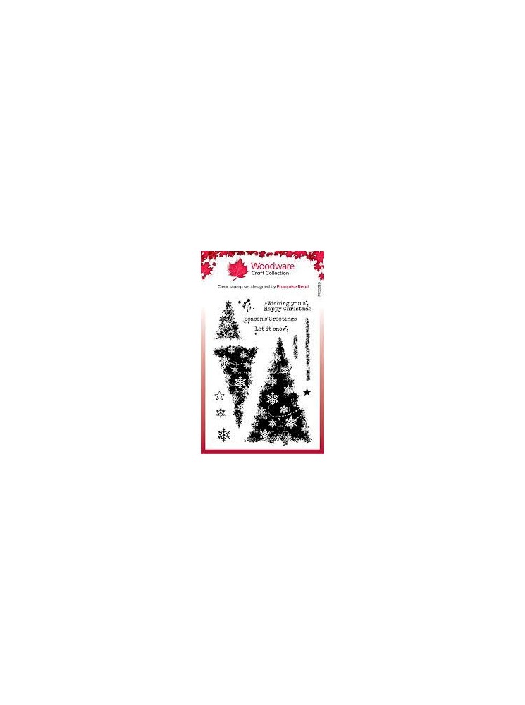 Tampon clear : Snowflakes Trees - Woodware Craft Collection