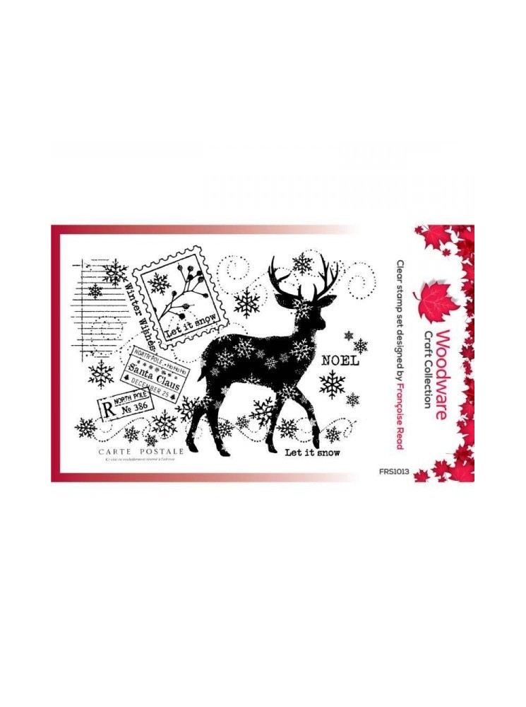 Tampon clear : Winter reindeer - Woodware Craft Collection