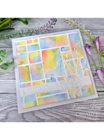 Stencil : Abstract Grid - Woodware Craft Collection - Creative Expression