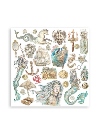 Pack papiers 20 x 20 cm - Collection "Songs of the Sea" - Stamperia