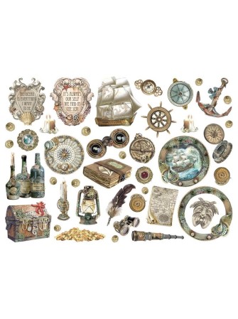 Die cut - Ship & Treasures- Collection "Songs of the Sea" - Stamperia