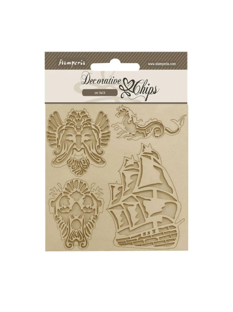 Sailing ship - Collection"Songs of the Sea"  - Décorative Chips - Stamperia