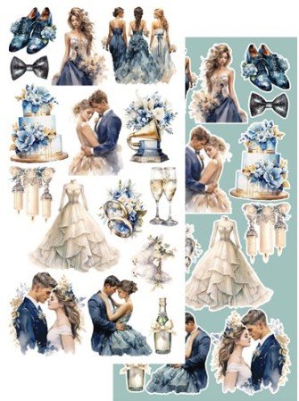 Wedding Day - Pack de décors à découper  - Collection  "In Frosty Colors"  - Alchemy of Art