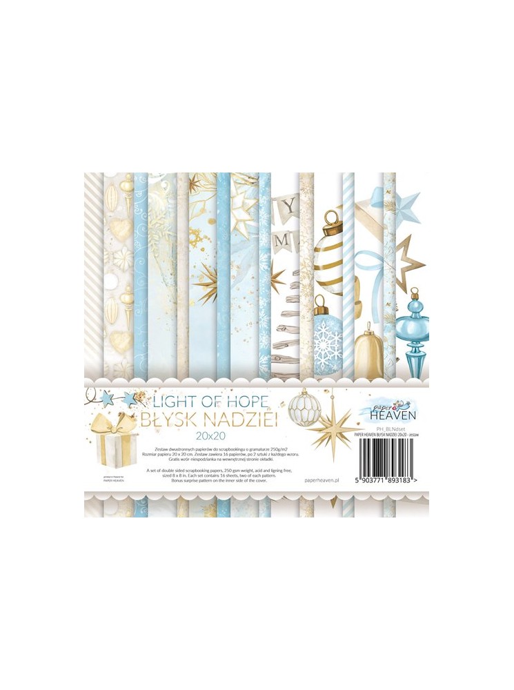 Pack papiers 20.3 x 20.3 cm - Collection "Light Of Hope" - Paper Heaven